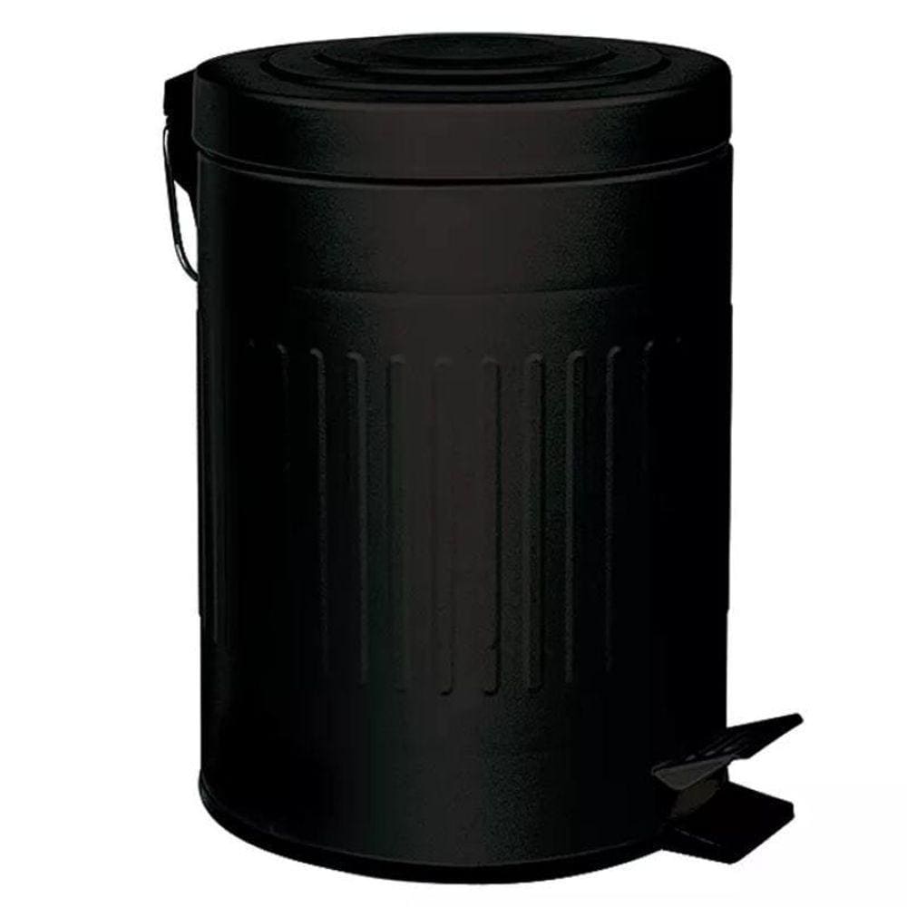 Lixeira Retrô 5 Litros Preta Mor