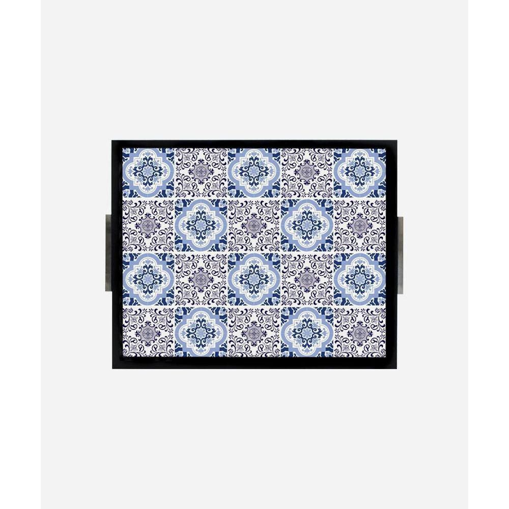 Bandeja Estampada 30X37 - Azulejo Floral
