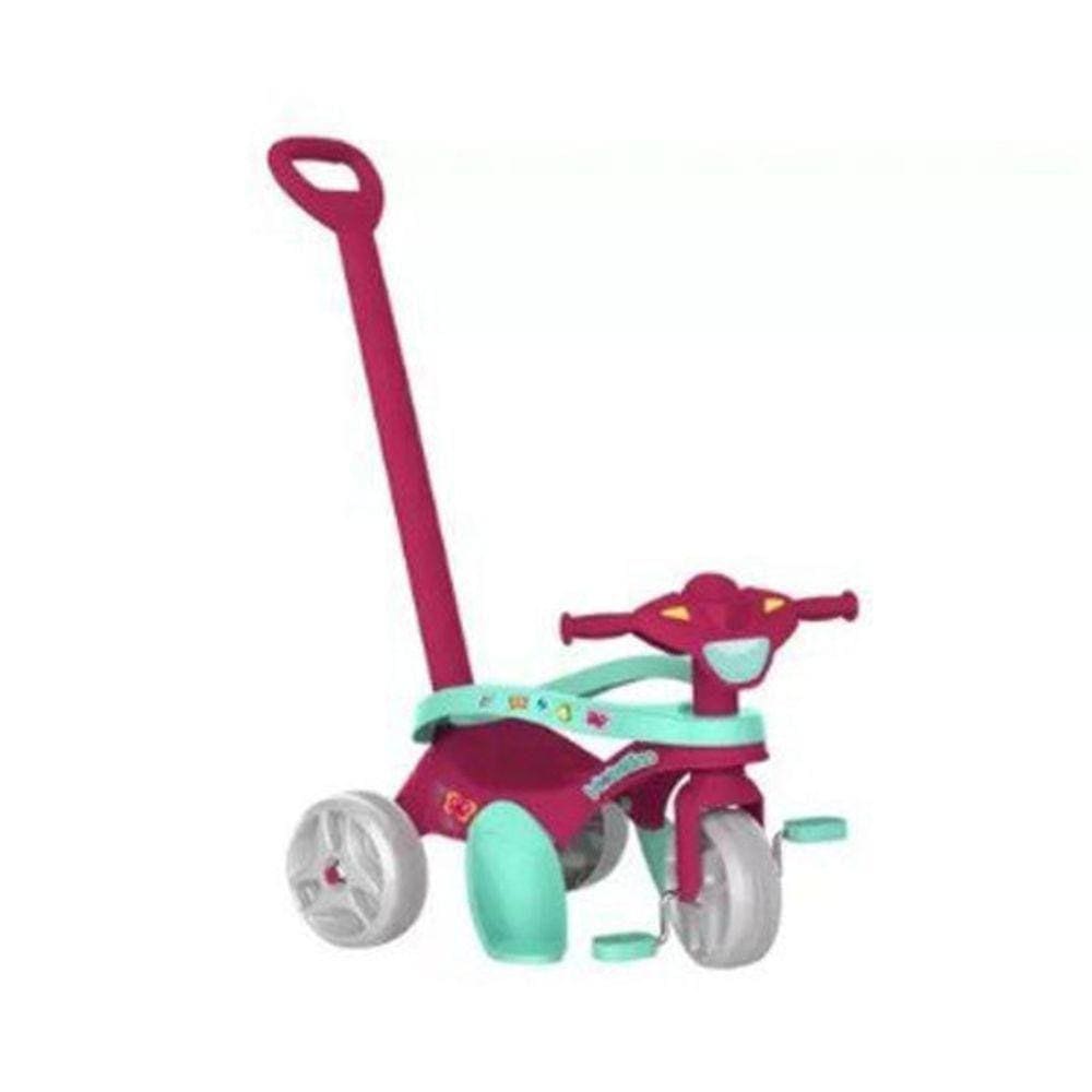 Triciclo Infantil Smart 274 com Empurrador com Capota Bandeirante - Preto