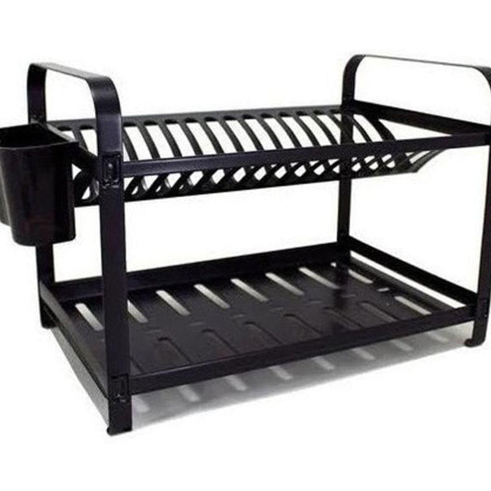Escorredor De Louça Inox 16 Pratos Inox Preto - Preto