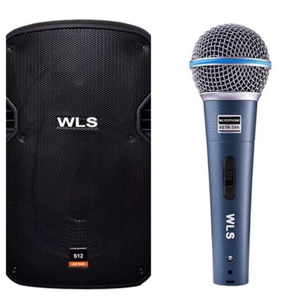 Caixa Acústica WLS S12 Ativa com Bluetooth + Microfone M58A