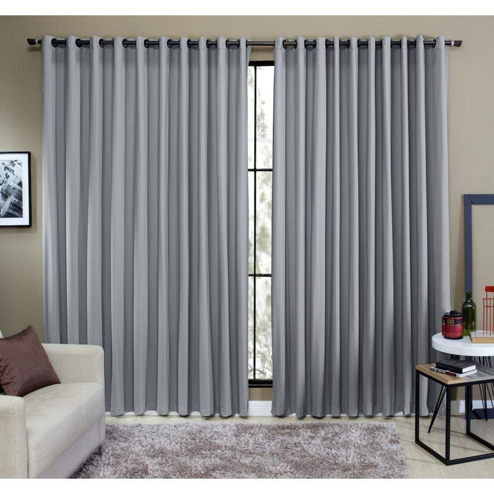 Cortina Tecido Rustico 6,00X2,50M Semi Blackout Cinza