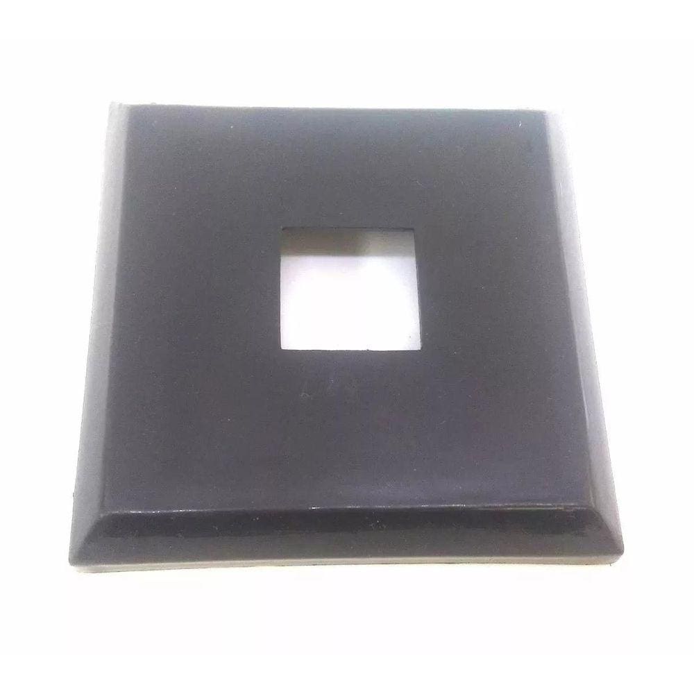 Canopla Nylon Corrimão Quadrada Preta 10 Peças 25X25Mm