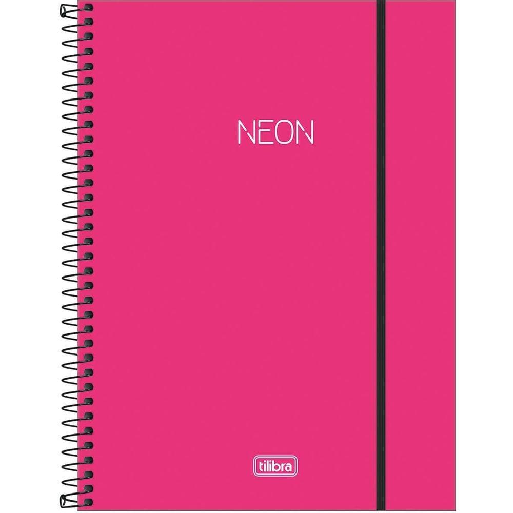 Caderno Espiral Capa Plástica 1 Matéria Neon Lilás Tilibra