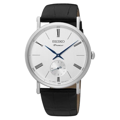 Relógio Seiko Social Slim Small Seconds Número Romano Couro Menor preço em Relógio Seiko Social Slim Small Seconds Número Romano Couro