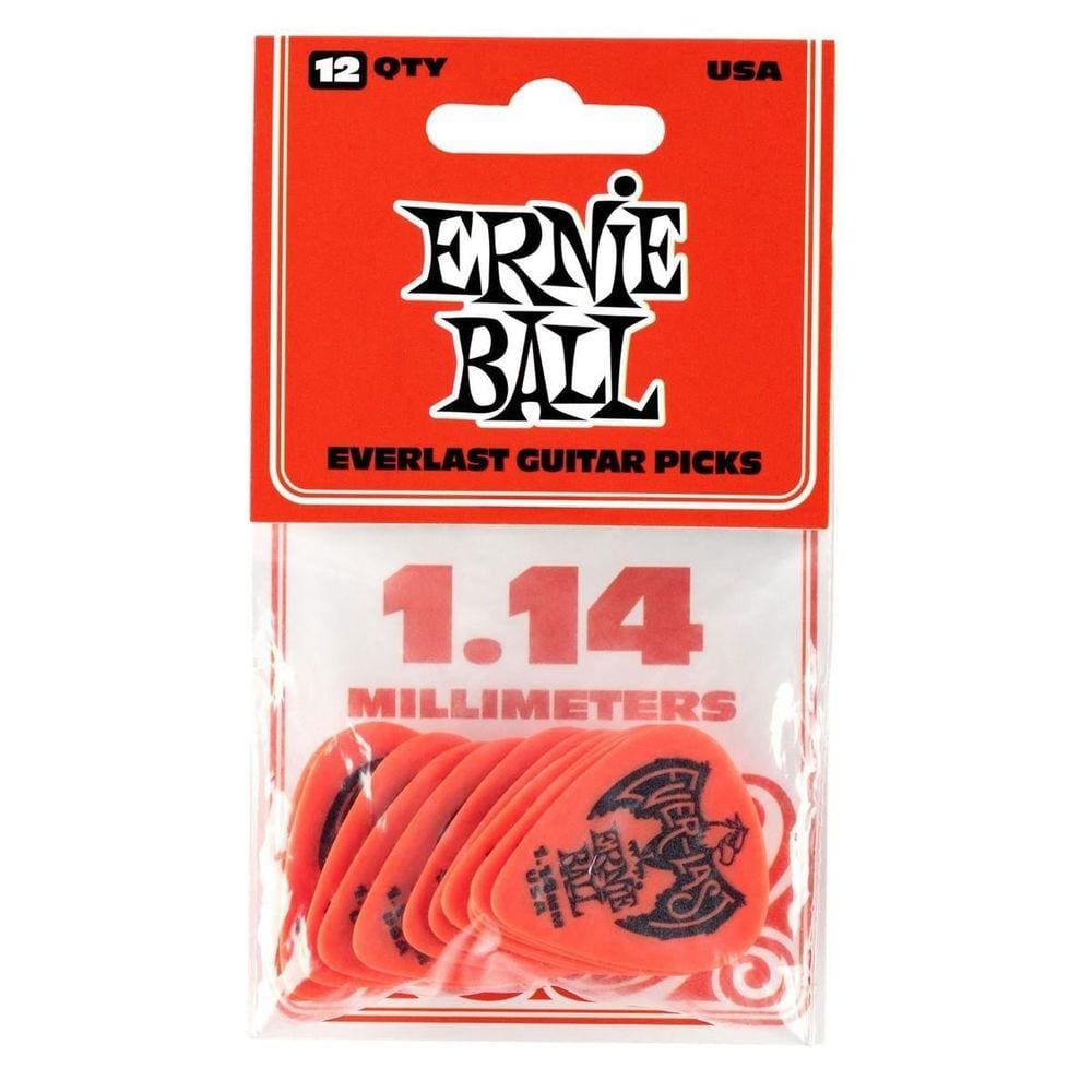 Kit Pacote 12 Peças Palheta Ernie Ball Everlast 1,14Mm