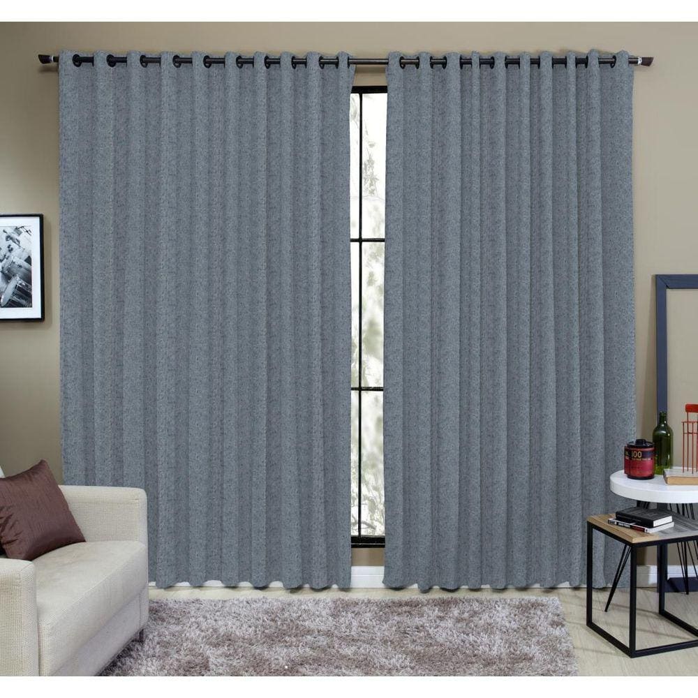Cortina Tecido Rustico 2,00M X 1,80M Semi Blackout Azul