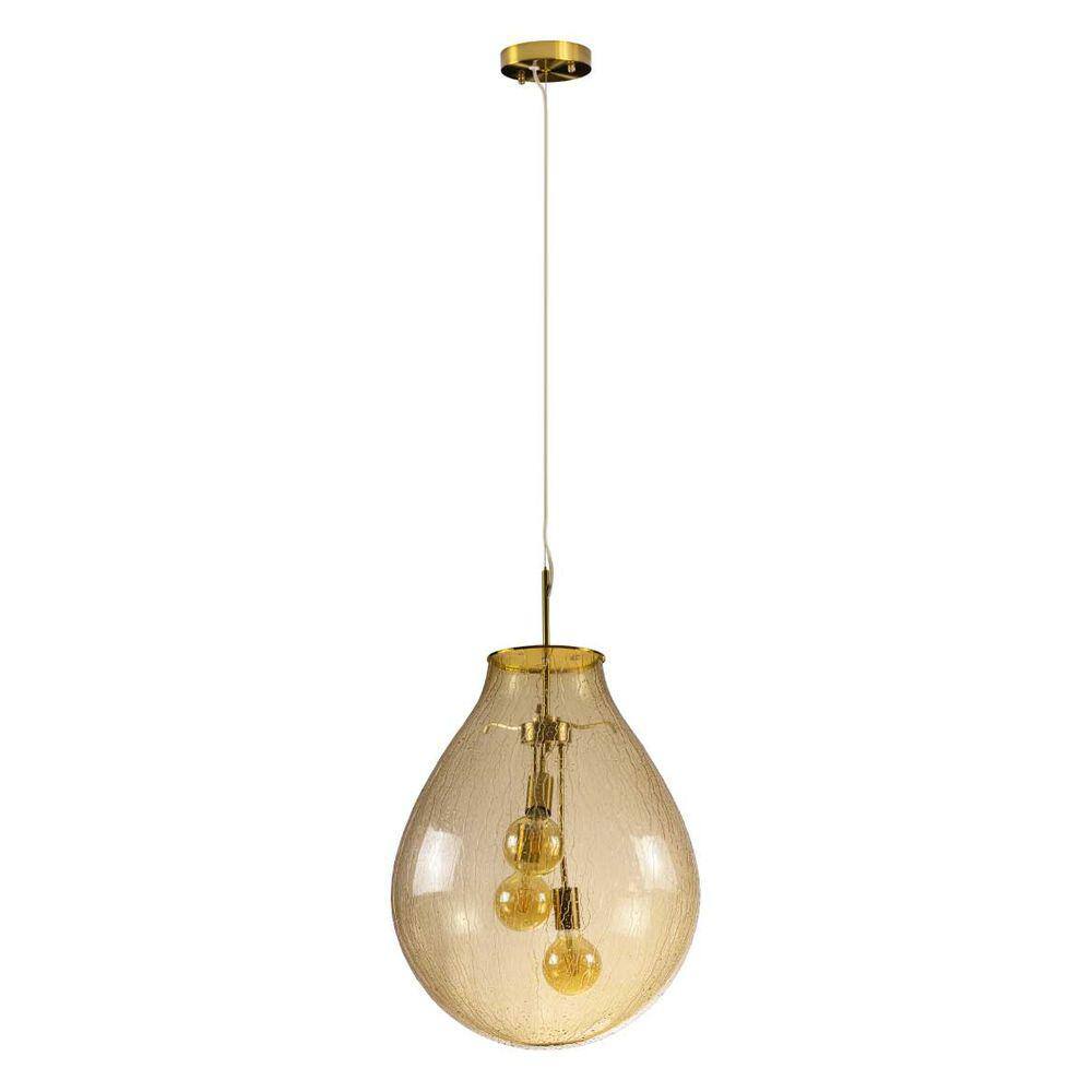 Pendente Amora Globo Vidro Gotas Starlux + 3X LED A60 BQ ZR165 ST2517