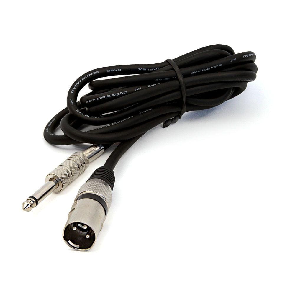 Cabo P10 para XLR Macho Vermelho Mono - 10 Metros