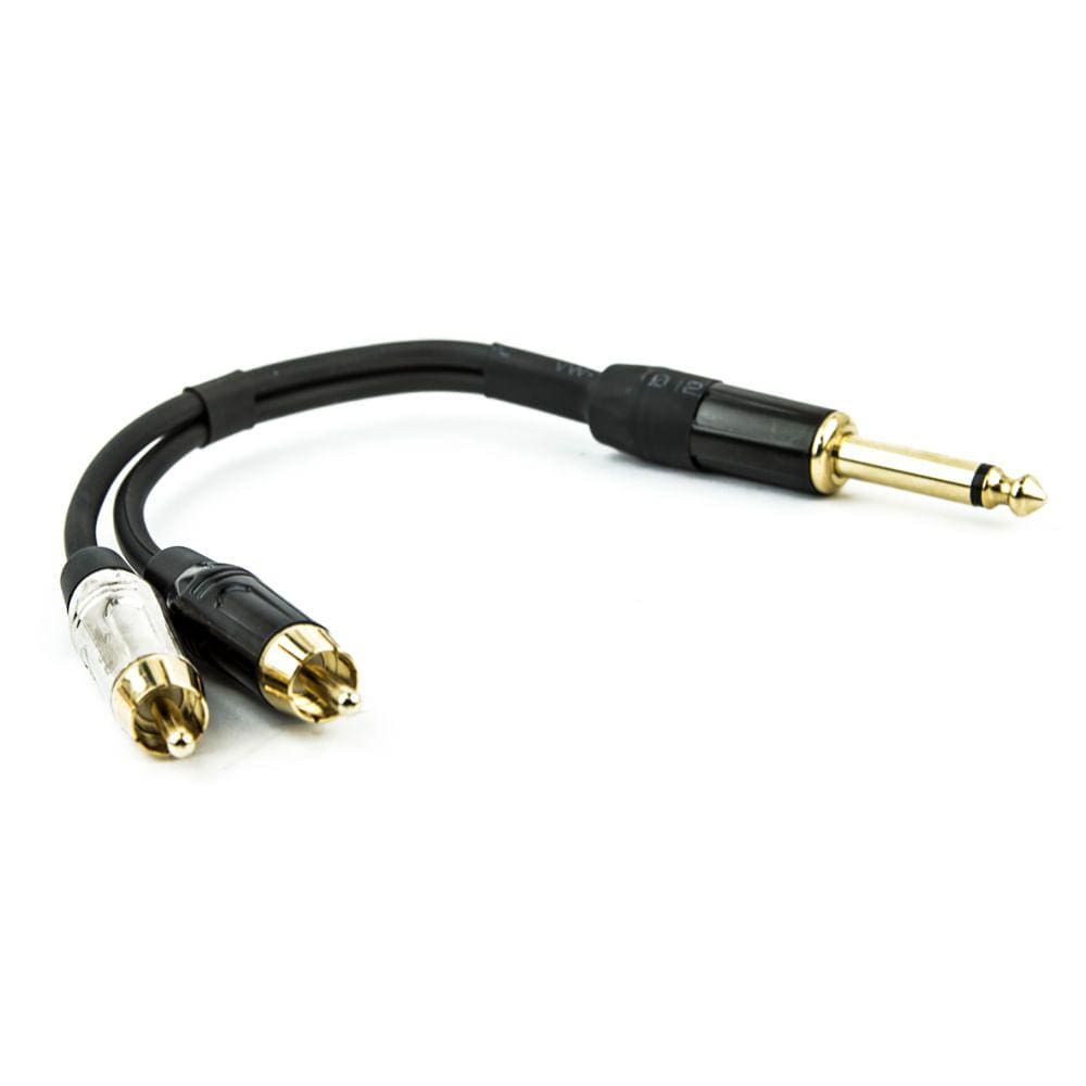 Cabo P10 para 2 RCA Profissional Estereo - 20 cm