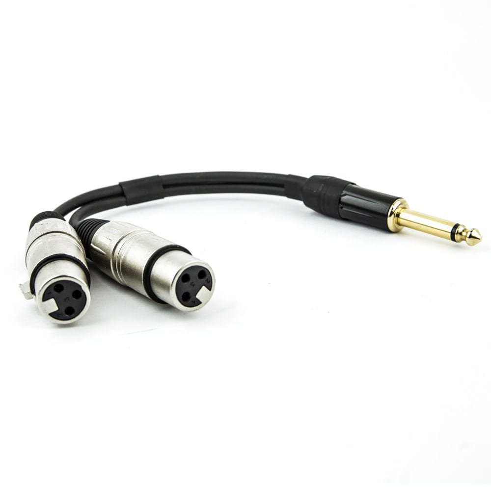Cabo P10 para 2 XLR Fêmea Estereo - 1,5 Metro