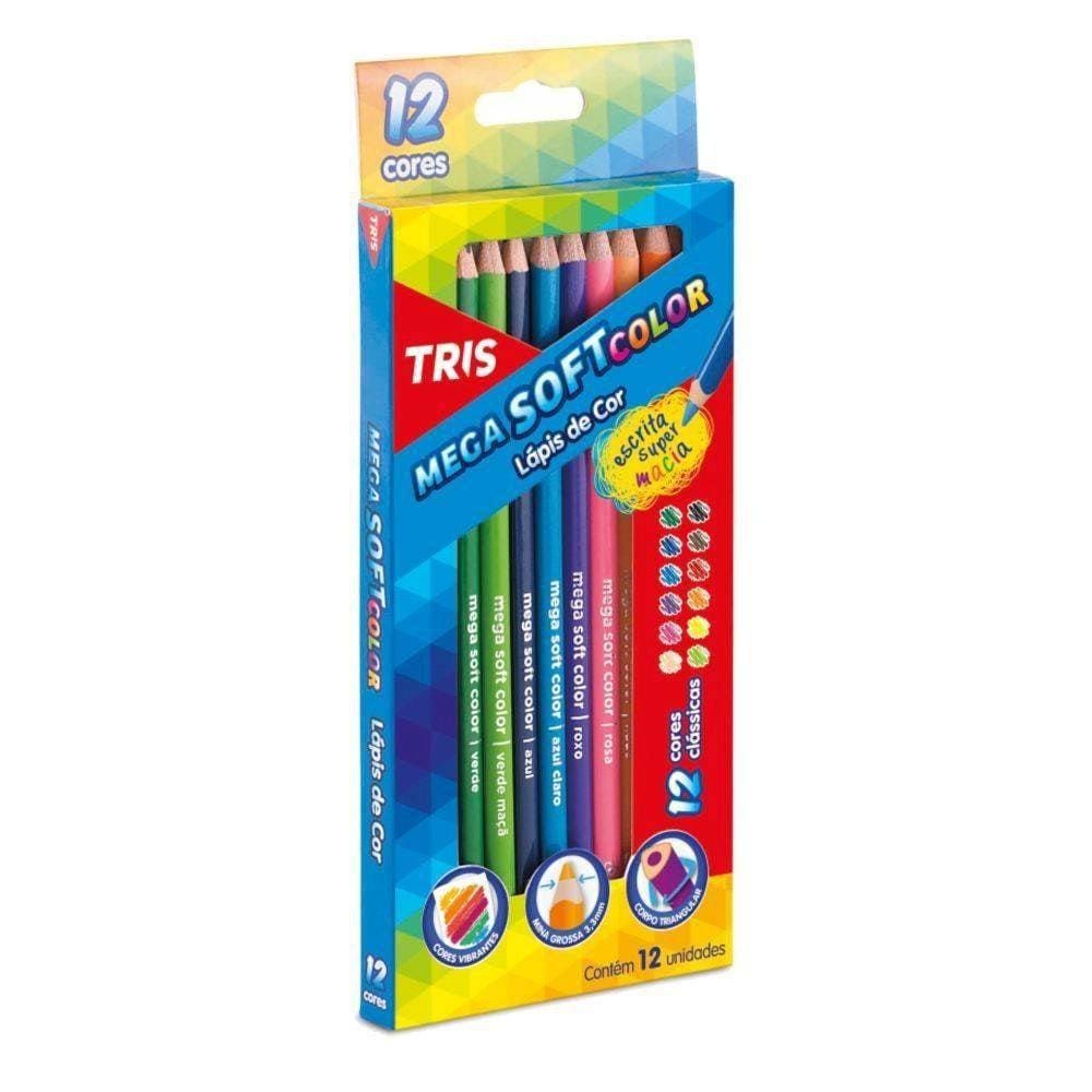 Lapis De Cor Mega Soft Color 12 Cores Tris
