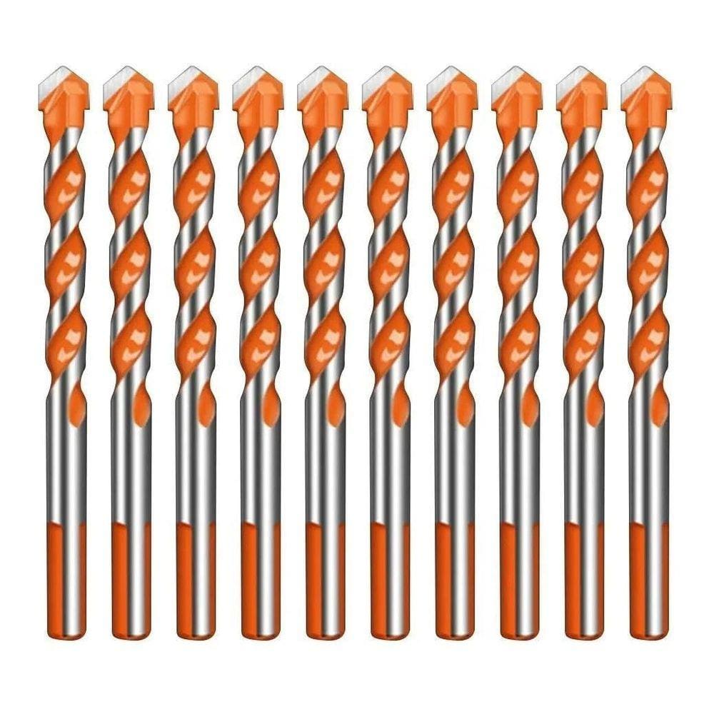 Broca De Torção Triangular Fura Tudo 6Mm Kit 10 Unidades