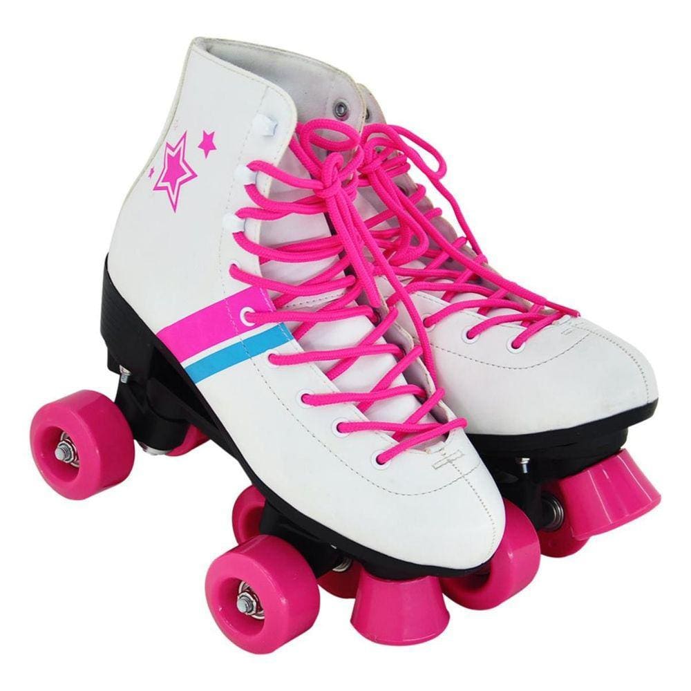 Patins Roller Flash Feminino Com Acessórios