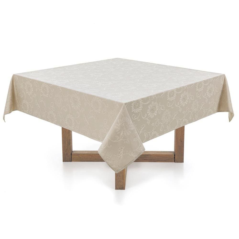 Toalha De Mesa Quadrada Karsten 8 Lugares Sienna Noz Moscada 220X220Cm