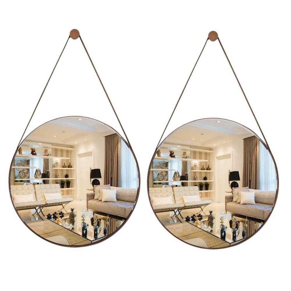 Kit 2 Espelho Grande Red Adnet Decoração Casa Caramelo 60 cm