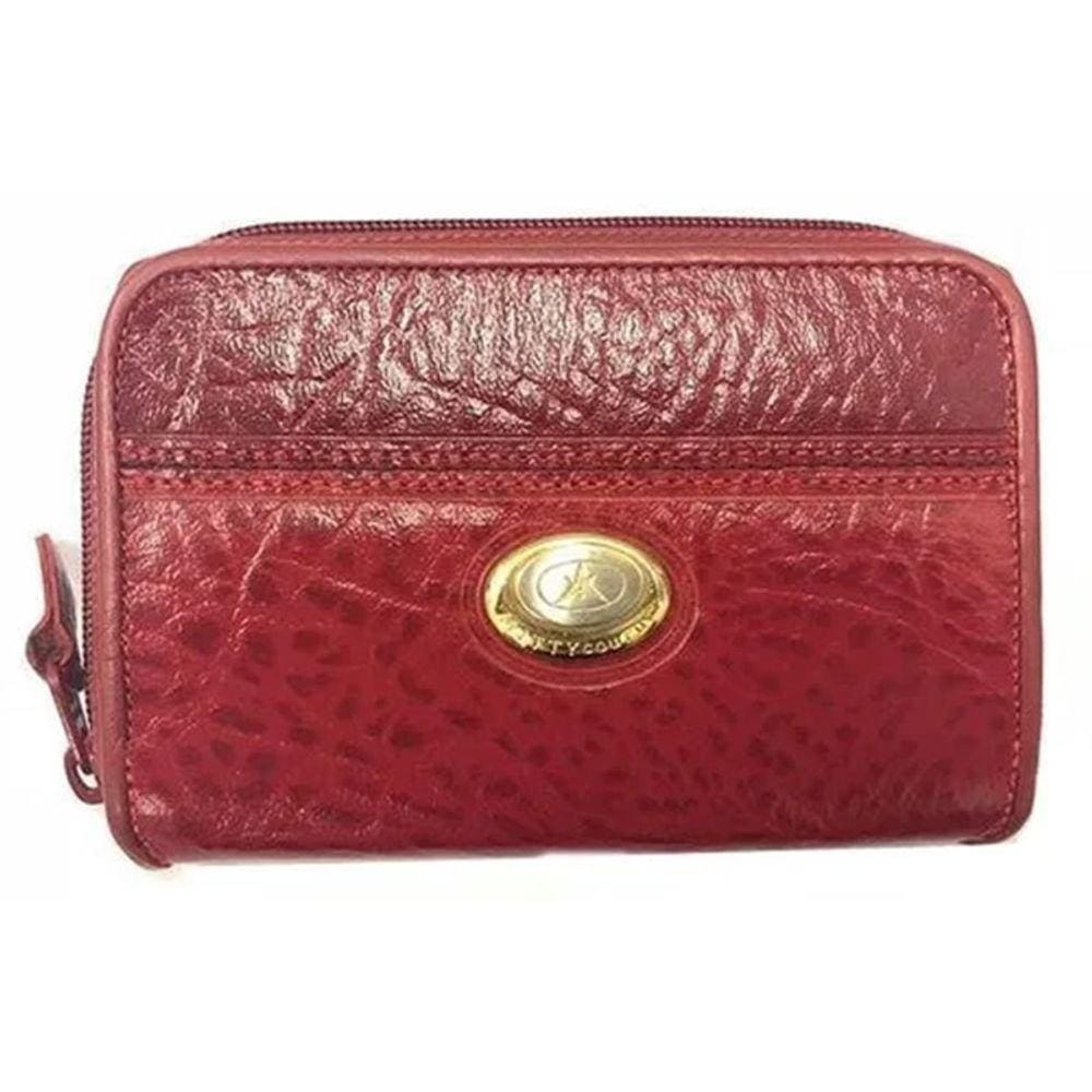 Carteira em couro com zíper Mitty