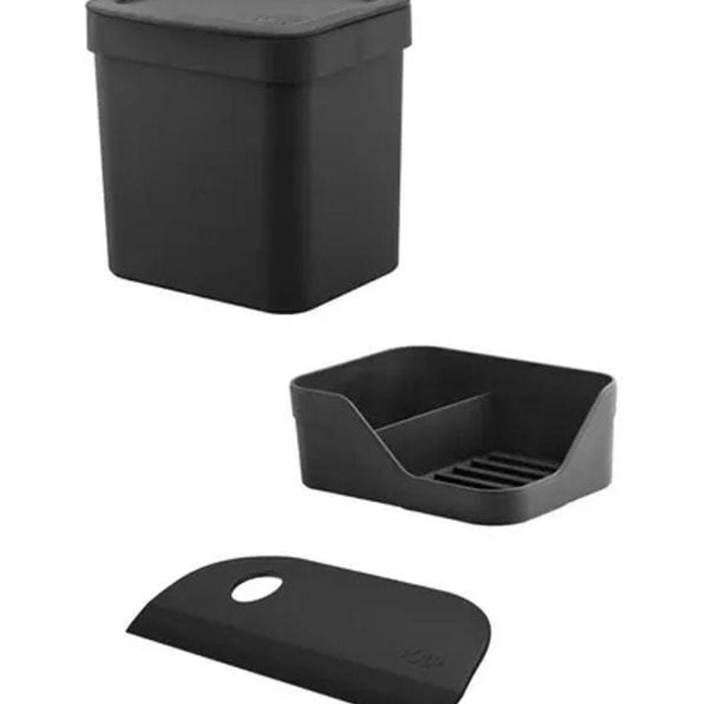 Organizador De Pia E Cozinha Duplo + Rodo + Lixeira 4,7L