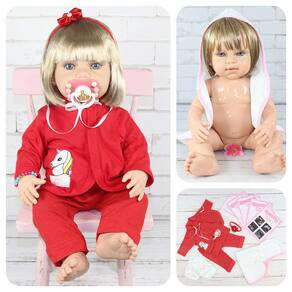 Boneca bebe reborn princesa original realista silicone 55 cm nova baby