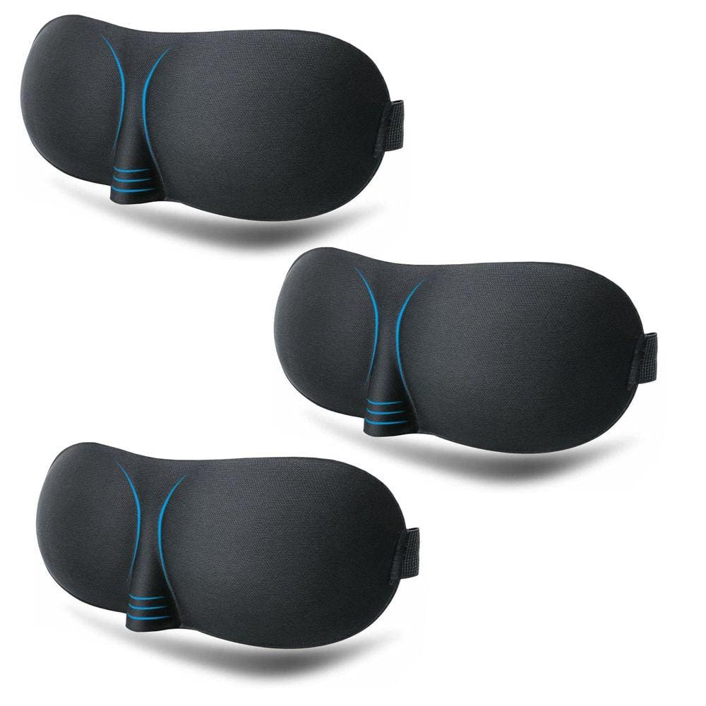 Kit 3x Máscara Para Dormir 3D Tapa Olho Ajustável Super Confortável Macia Relaxar Viagem Turno Noturno