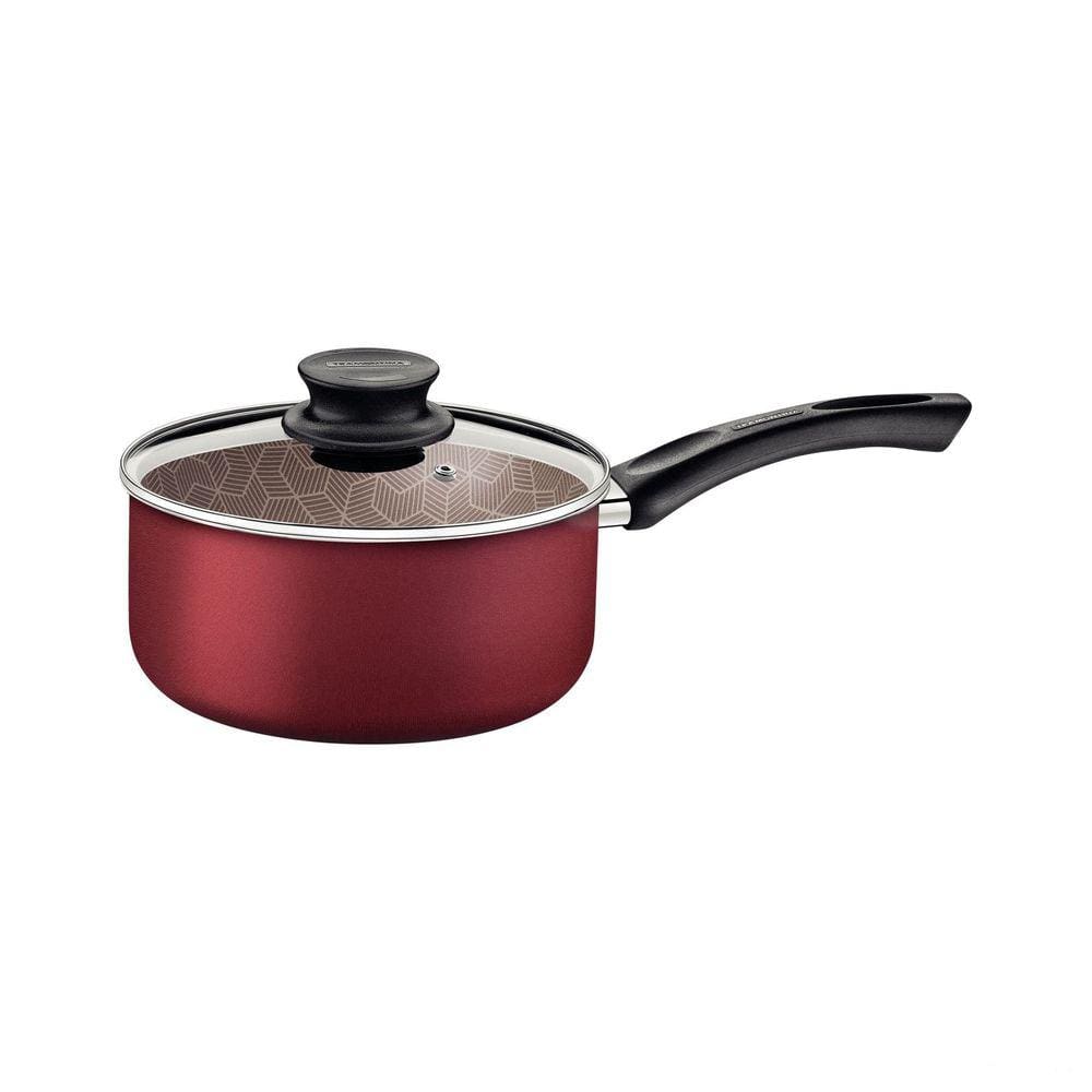 Panela Tramontina Paris Antiaderente Starflon Max Vermelho com Tampa de Vidro 20 cm 2,9 L Tramontina