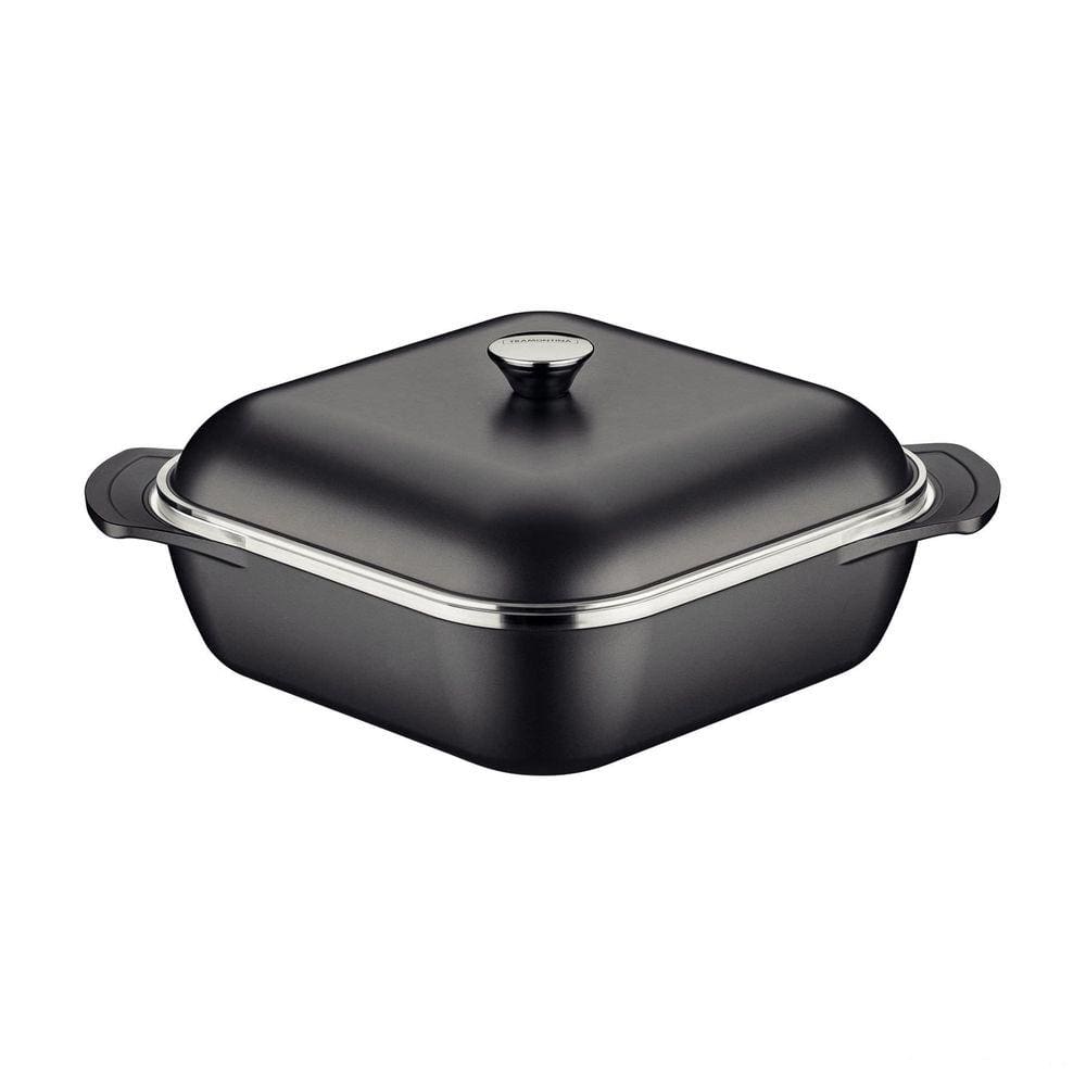 Caçarola quadrada tramontina lyon starflon preto com tampa 28 cm 5,5 L Tramontina