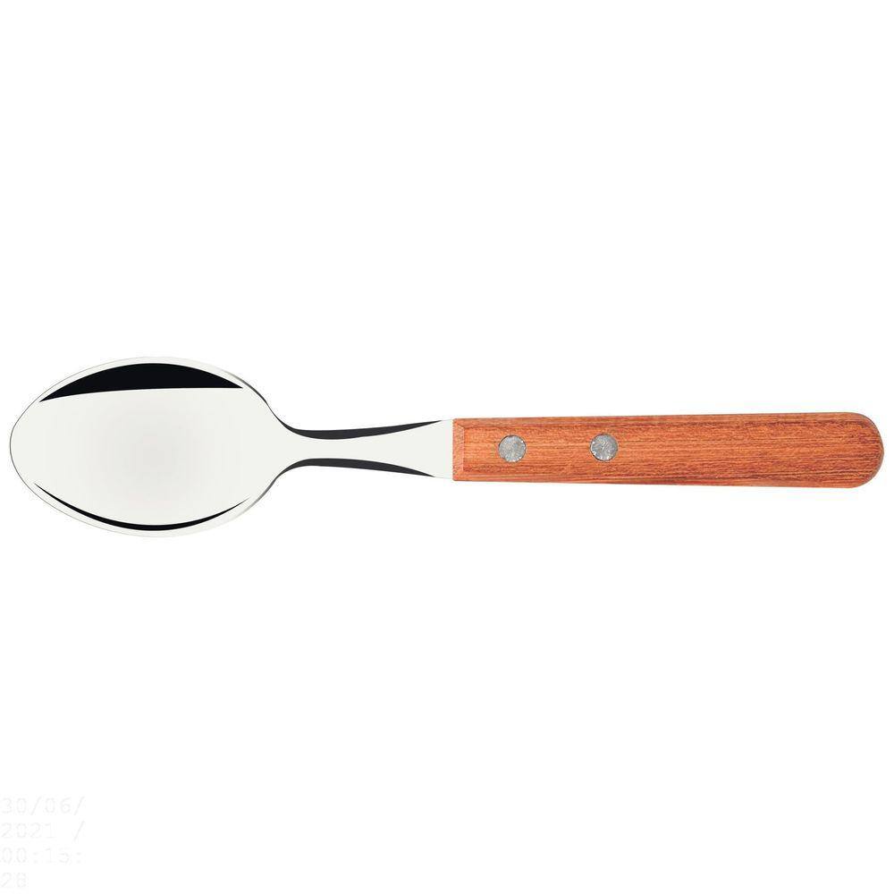 Conjunto de Colheres de Mesa Tramontina Dynamic com Lâminas em Aço Inox e Cabos de Madeira Natural 3 Peças Tramontina