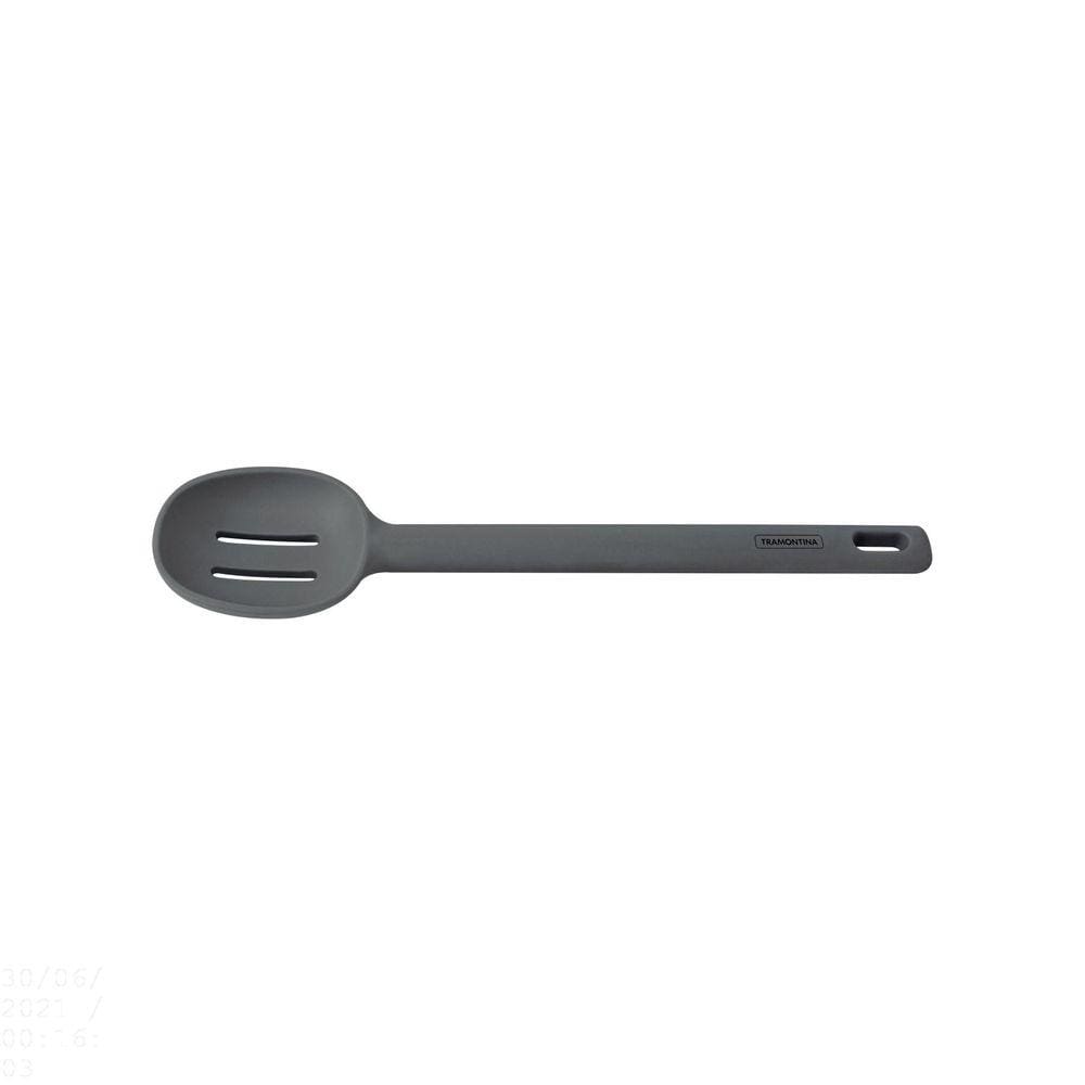 Colher de Servir Perfurada Tramontina Moldê em Silicone Cinza Tramontina
