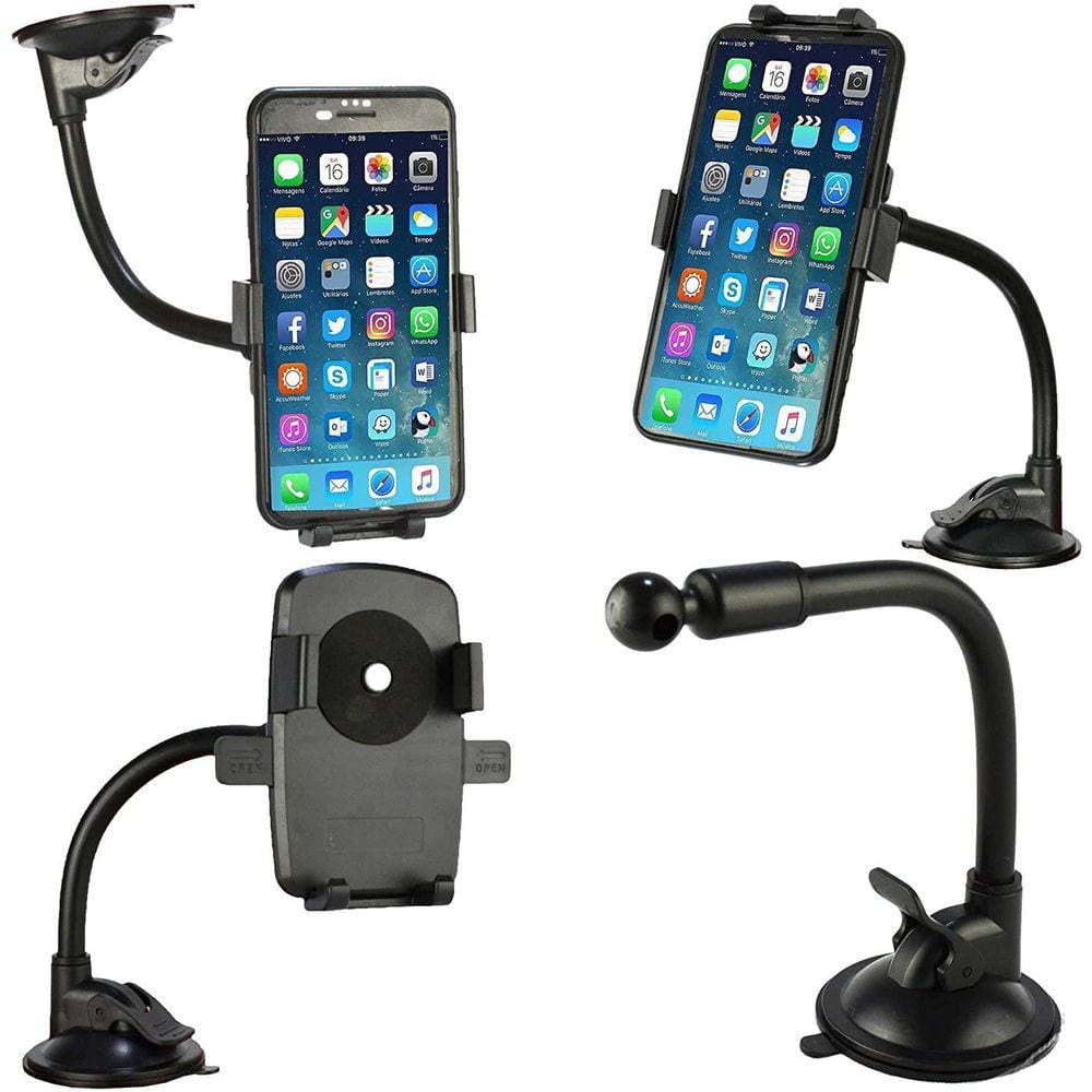 Suporte Para Celular Veicular Ventosa Preto Le-023
