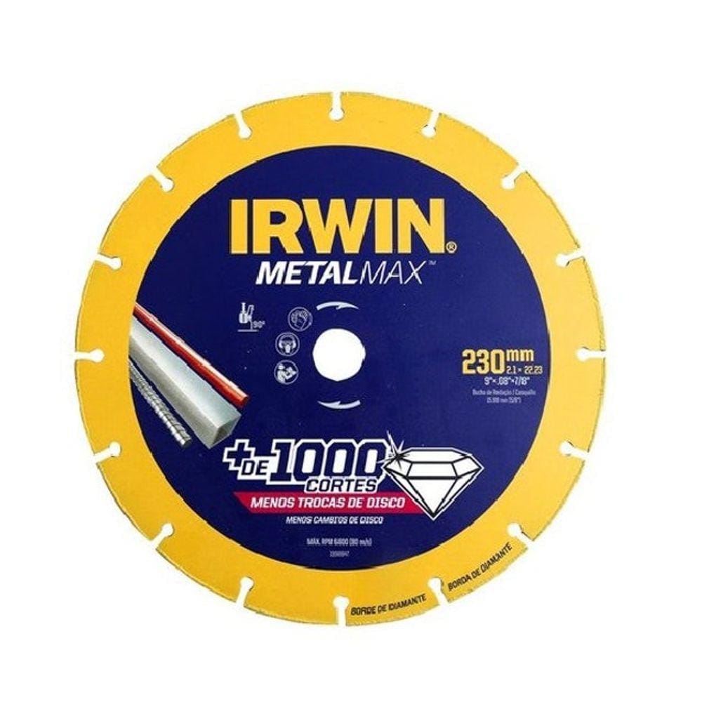 Disco de Corte Diamantado 230mm Profissional MetalMax Irwin