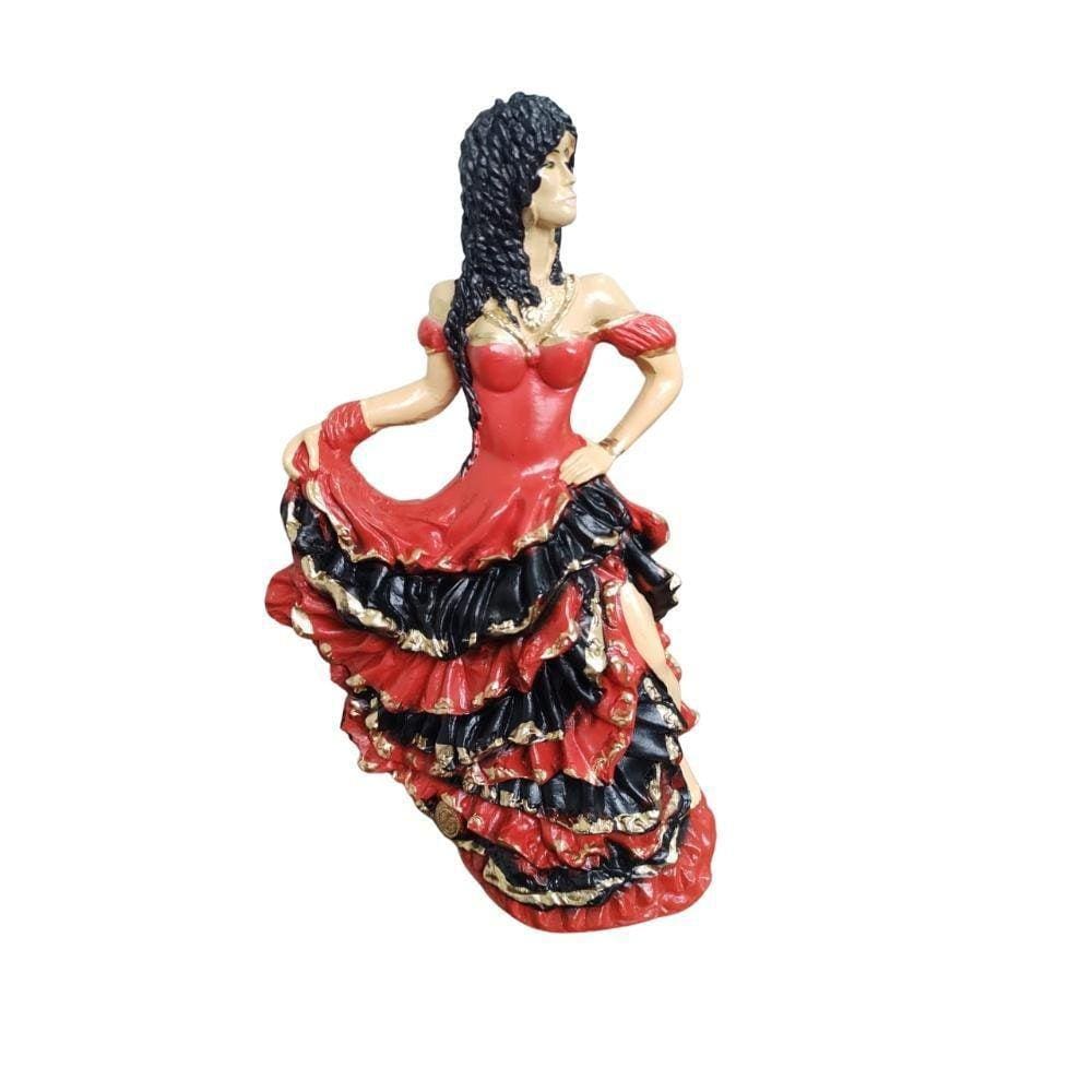 Cigana A Batizar Roupa 7 Saias Vermelha Com Preto - 25Cm
