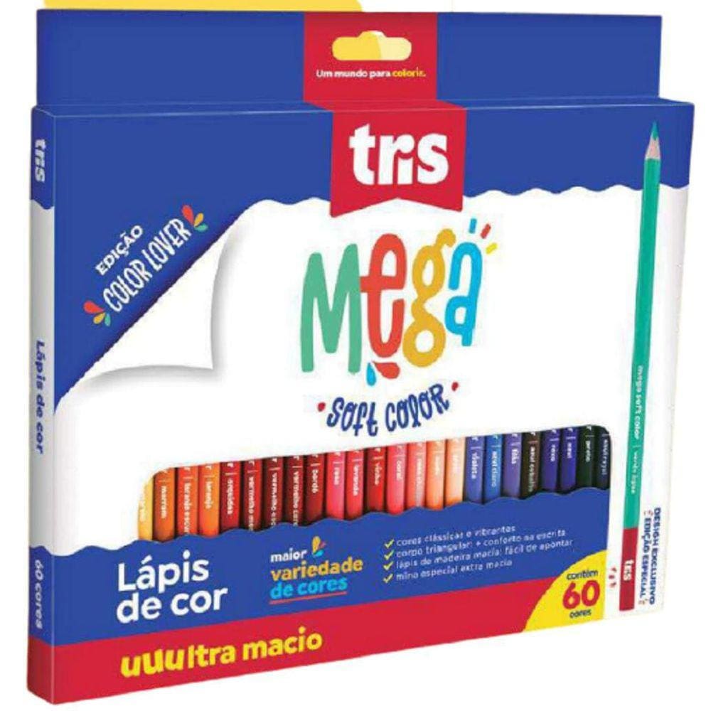 Lapis De Cor 60 Cores Mega Soft Color - Tris