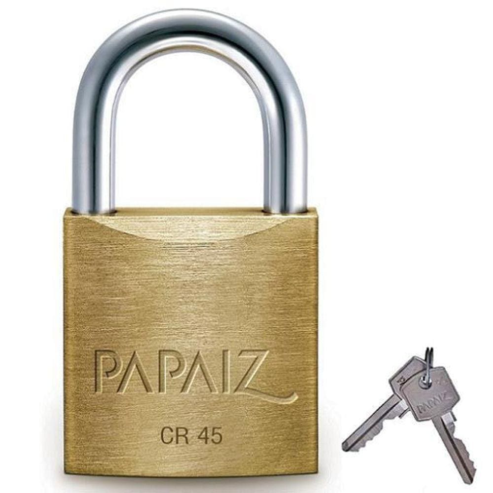Cadeado De Latão Maciço 60Mm Com 2 Chaves Cr-60 Papaiz