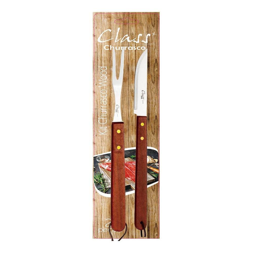 Kit Churrasco Faca E Garfo Cabo Longo 2pçs
