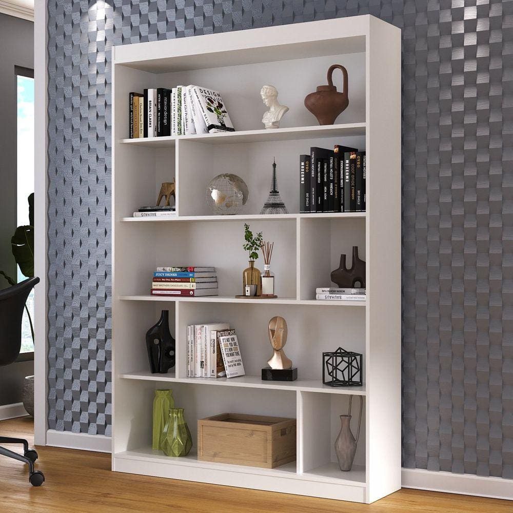 Estante para Livros 4 Prateleiras Home Office Espresso Móveis Branco TX/Branco TX