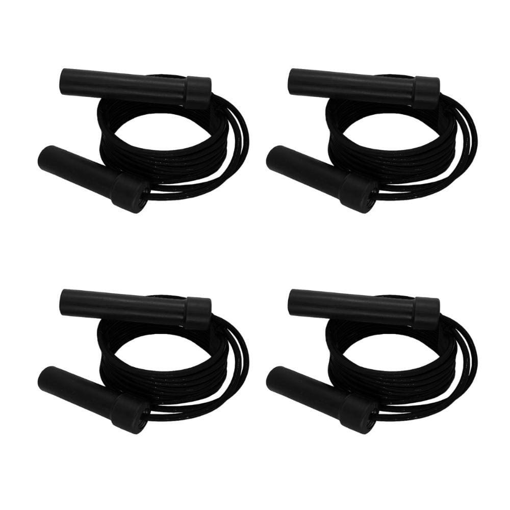 Kit 4 Cordas de Pular Regulável com Rolamento - Preto Spank