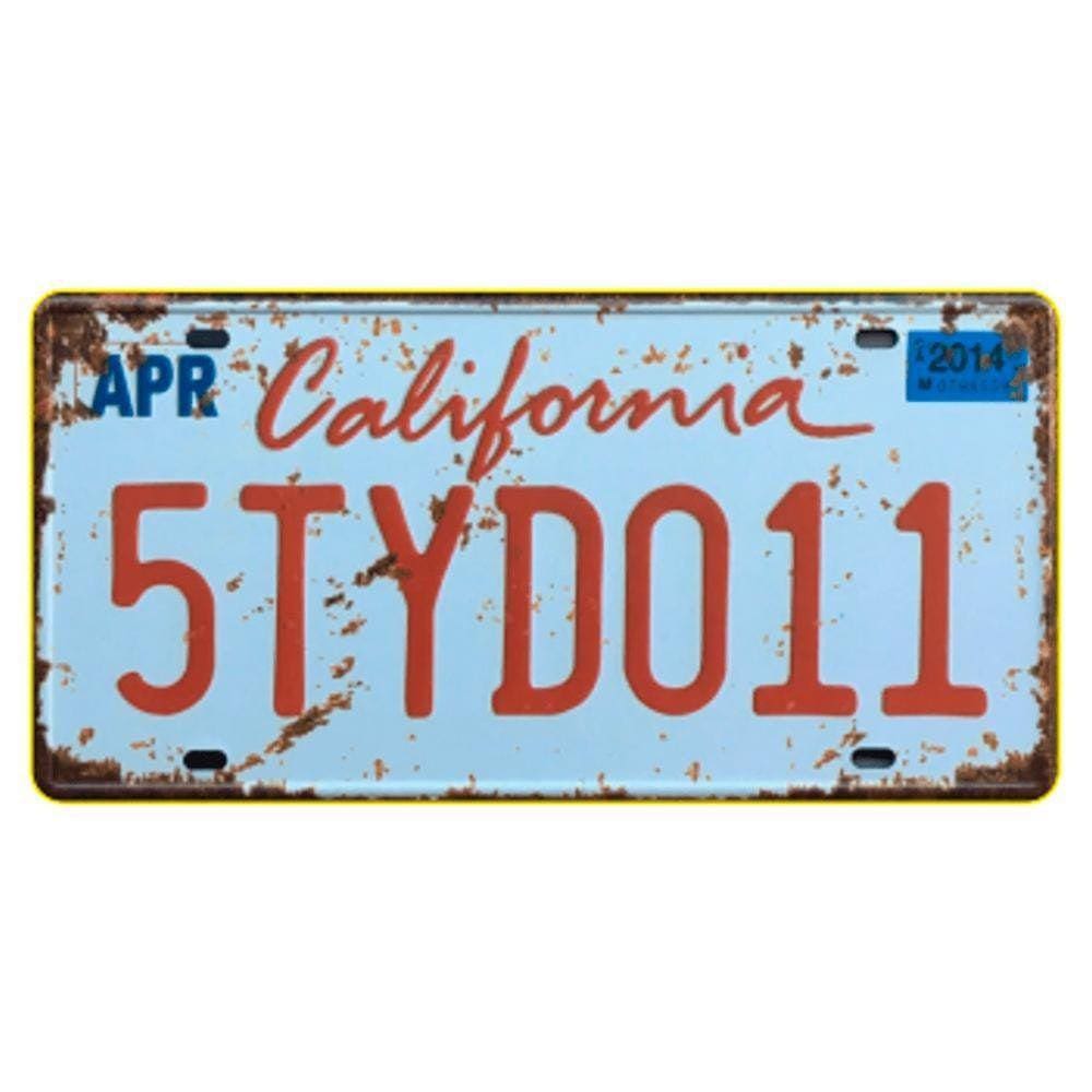 Placa De Carro Decor Em Madeira State Route - Califórnia