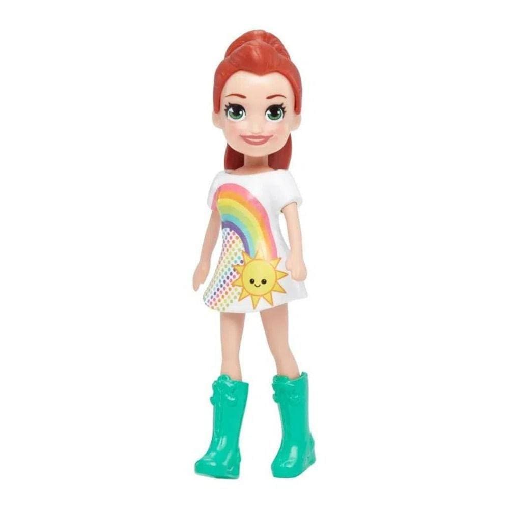 Polly Pocket Boneca Basica Vestido Arco-Iris - Mattel