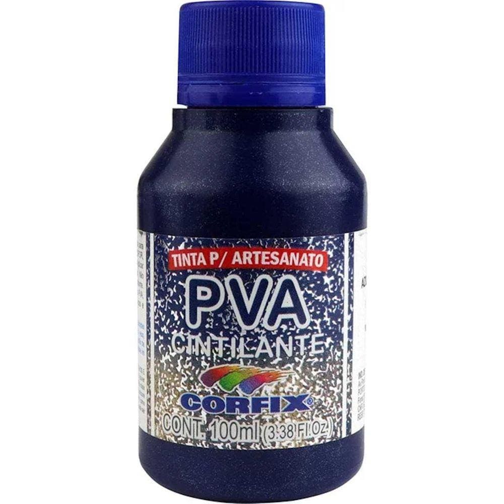 Tinta Pva Cintilante Corfix 327 Azul Marinho 100Ml