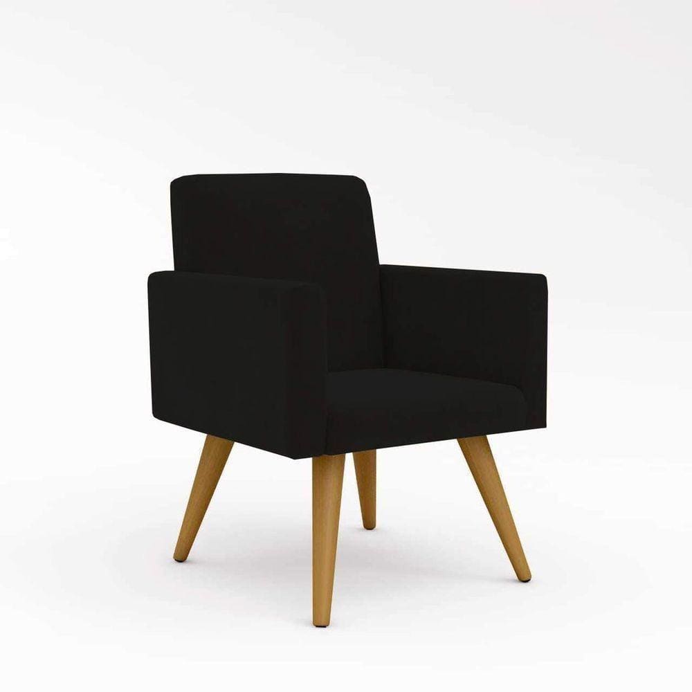 Poltronas Cadeira Nina Sala Recepção Preta