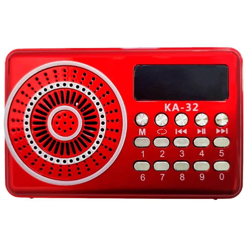 Rádio Pequeno E Portátil Fm/Usb/Sd/Bt Kapbom Ka-32 Vermelho