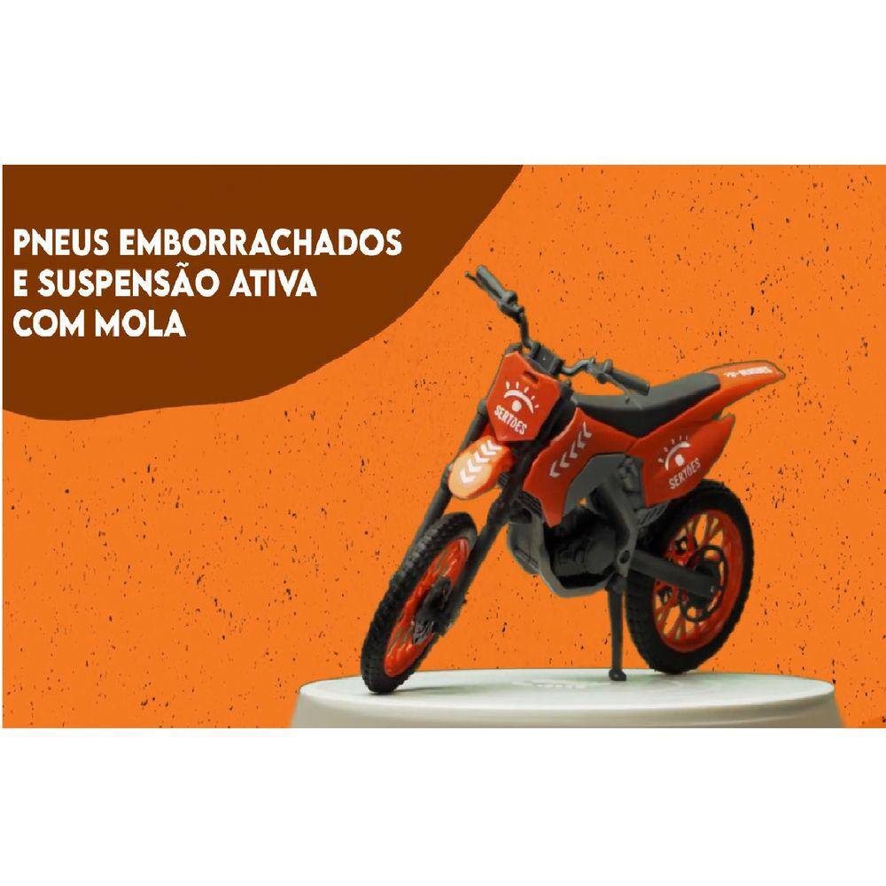 Moto Super Cross Sxt Pneus De Borracha E Suspensão Laranja