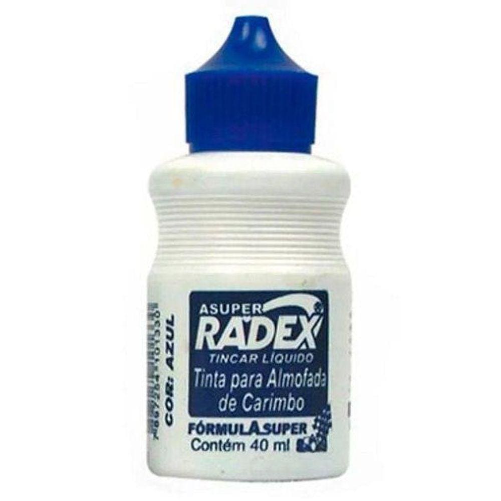 Tinta Para Almofada De Carimbo Azul 40Ml Radex