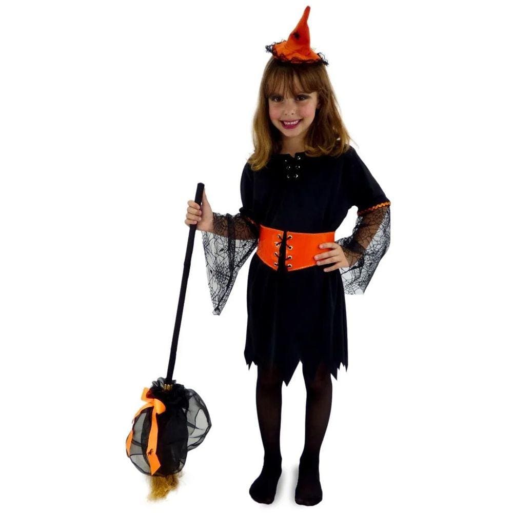 Fantasia Bruxinha Alexa Infantil Halloween com Cinto