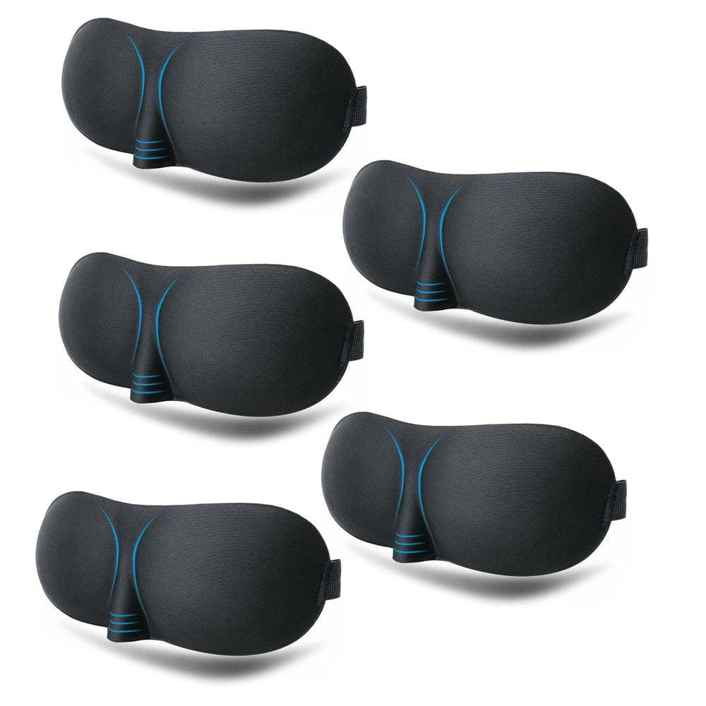 Kit 5x Máscara Para Dormir 3D Tapa Olho Ajustável Super Confortável Macia Relaxar Viagem Turno Noturno