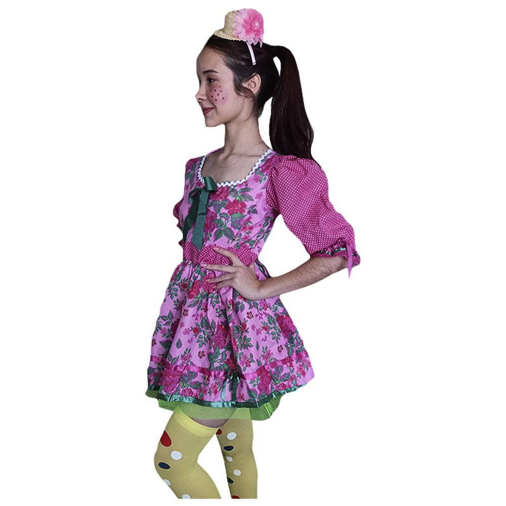 Vestido Festa Junina Adulto Chitão Colorido