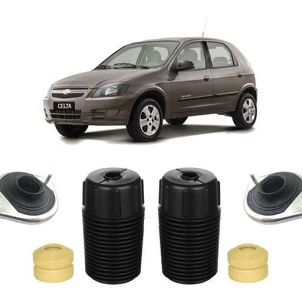 2 Kit Coxim Batente Dianteiro Chevrolet Celta 2008 2009 2010