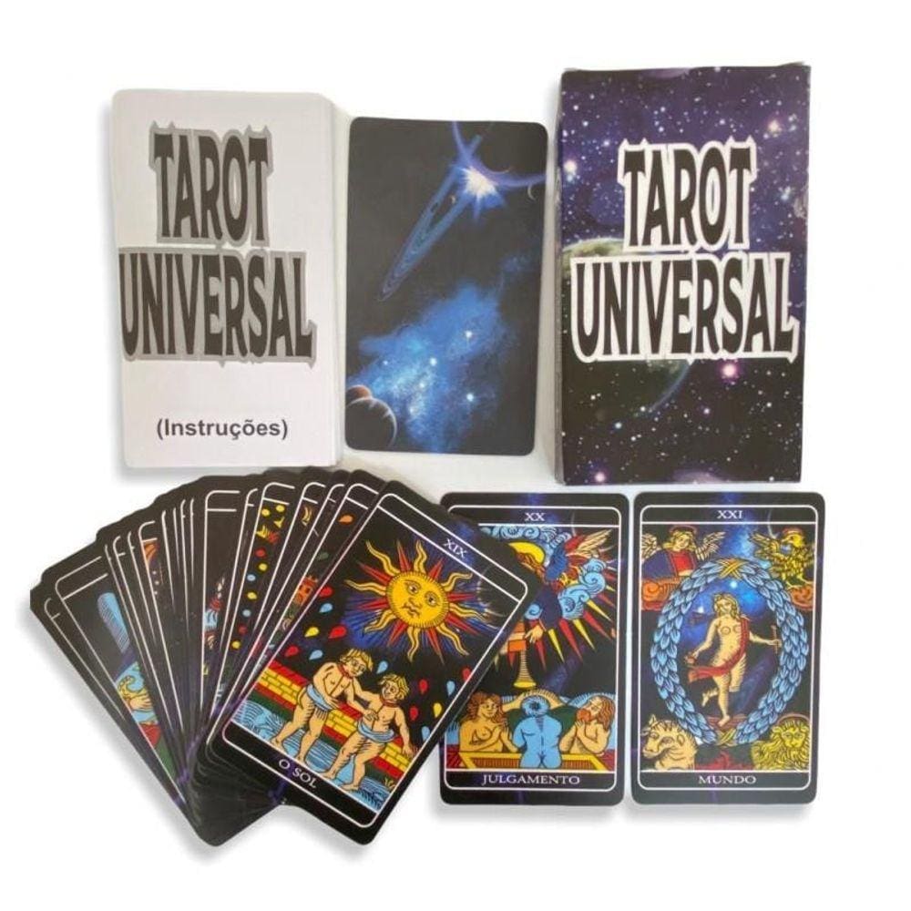 Baralho Tarot Universal Azul 24 Cartas Oráculo