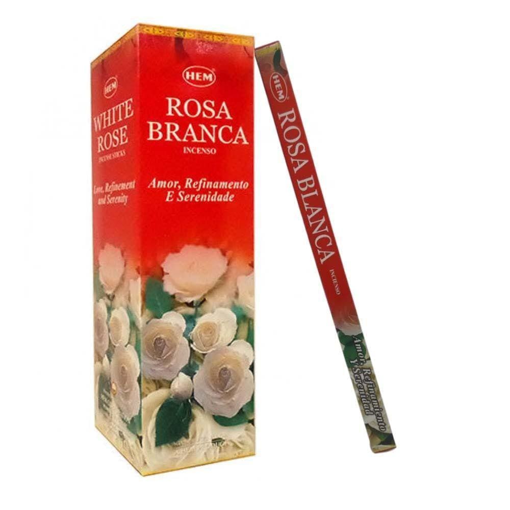 Incenso Natural Hem - Rosa Branca 8 Varetas