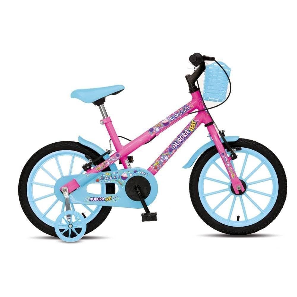 Bicicleta infantil aro 16 aurora mtb lilas azul colli bikes | Extra